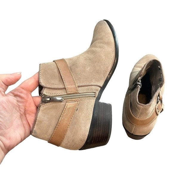 Sam Edelman Pheonix Leather Taupe Ankle Boots - Picture 8 of 15